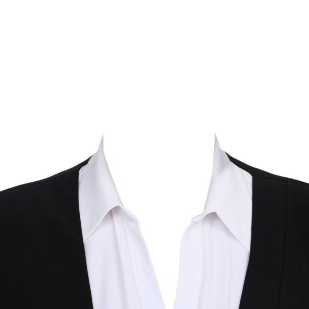 istock Women's white blouse with black vest. 1956709907