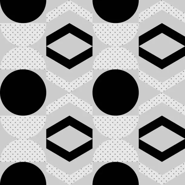 Vector illustration of Abstract black and white seamless pattern