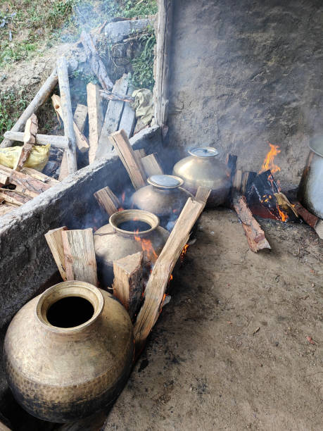 istock Boiling Water in Copper Pot Amidst Himachal Pradesh 1956738576