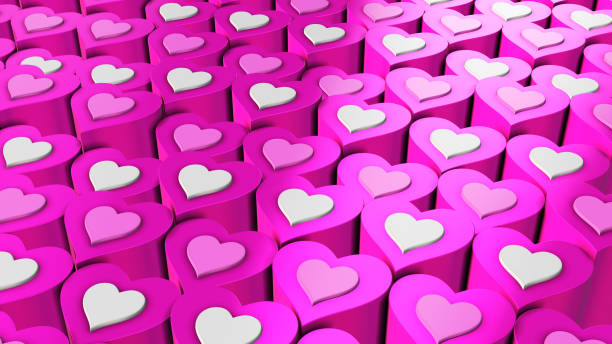 istock Valentine's day theme with pink Heart Shapes 1956751512