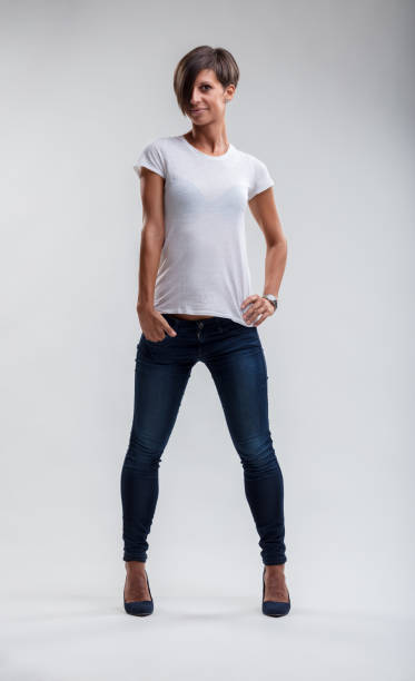 istock Assertive stance in jeans, radiating casual confidence 1956770160