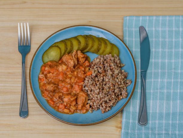 istock Braised pork with pickled cucumber and buckwheat 1956785802