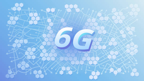 istock Global 6G connection, concept of internet network expansion. Telecommunications technology. Particle motion lines spreading in all directions. Vector illustration, white background 1956795716