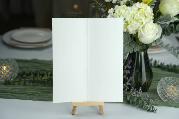 istock Mockup white blank space card, for Menu, Flyer, invitation. 1956802584