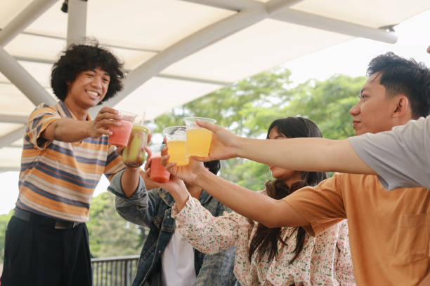 istock Diverse People Raising a Toast Outdoors 1956808482