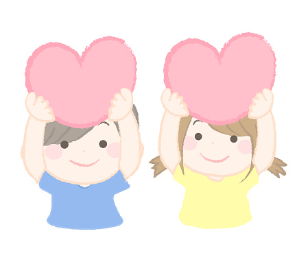 girl and boy with heart 1-2