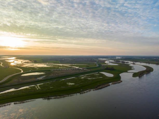 istock IJssel and Reevediep springtime sunset panoramic bird's eye view 1956838591