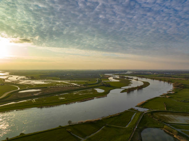 istock IJssel and Reevediep springtime sunset panoramic bird's eye view 1956842279