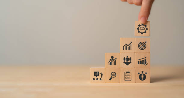 istock Performance management concept.  Implementing effective strategies for improve employee engagement, productivity and overall business success. Setting goals, monitoring progress and evaluating. 1956846578