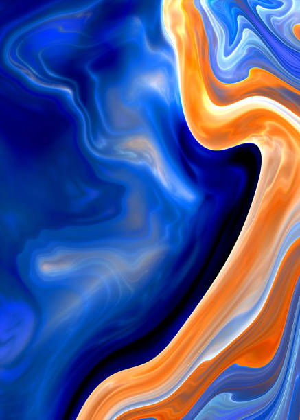 istock Fluid watercolor effect fractal art abstract background with copy space. 1956874209