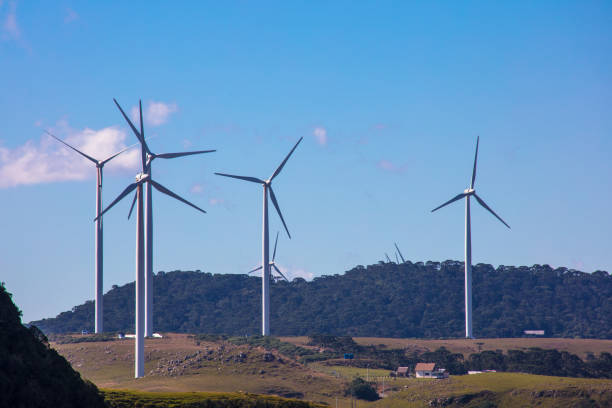 istock Landscape with wind turbines for power generation. 1956902757