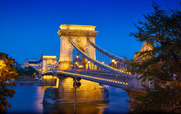 istock Budapest, Hungary. Ancient Chain bridge on Danube river in budap 1956911932