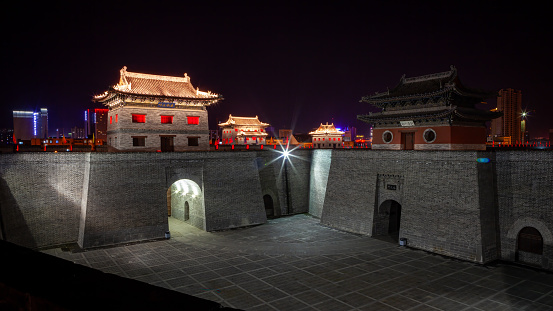 Datong, Shanxi, China - August 16, 2014: The City wall of Datong in China