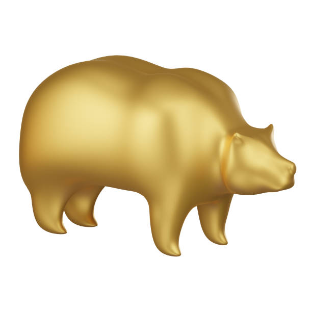 istock Golden Bear Market Symbol 3D Icon 1956953711