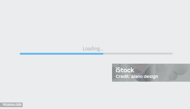 Loading Bar Progress Indicator With Percents Load Sign Flat Design ...
