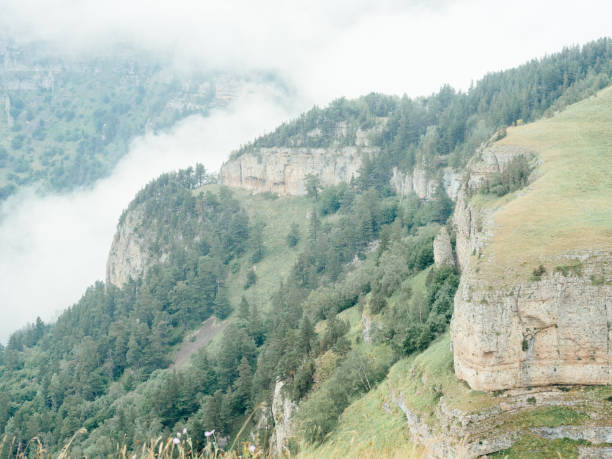 mountains landscape travel clouds active leisure freedom. High quality photo