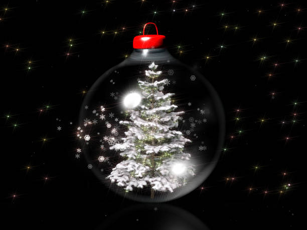 snowy  tree in a Christmas ball