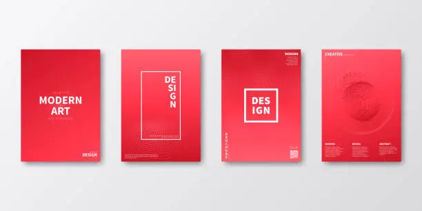 Vector illustration of Brochure template layout, Red cover design, business annual report, flyer, magazine