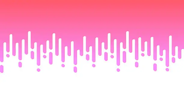 Vector illustration of Abstract Rounded Lines - Halftone Transition - Pink Seamless Background