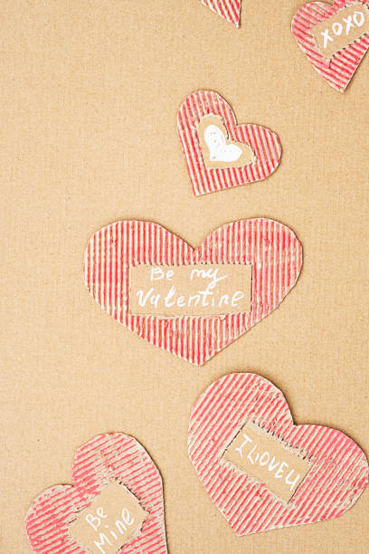 DIY cardboard Valentines. Ecological Valentine Day idea.