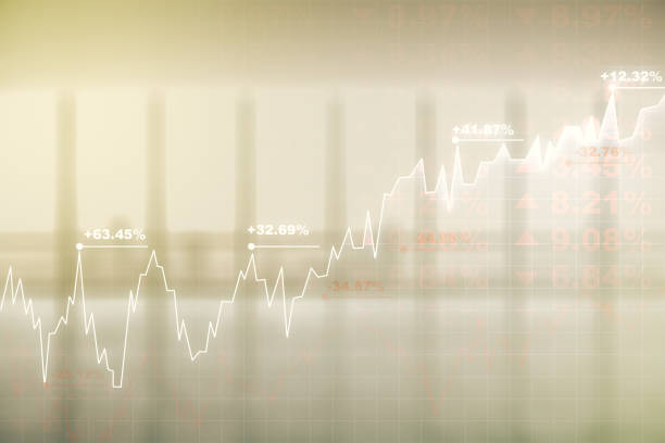 istock Multi exposure of virtual abstract financial diagram on abstract empty interior background, banking and accounting concept 1957072293