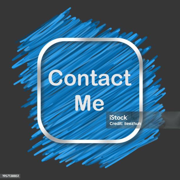 Contact Me Blue Lines Blob Rounded Square Black Background Text Stock ...