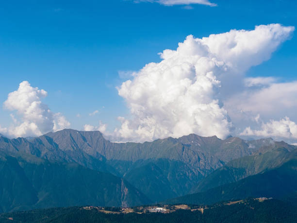 View of Bzerpi Peak in the Caucasus Mountains