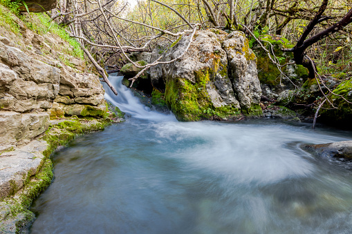 Long exposure of stream in Plitvice national park in Croatia.
