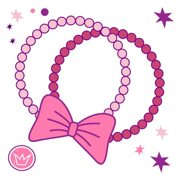 Vector illustration of pink beads, round beads bracelet vector illustration