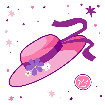 pink princess accessories the hat pink style  vector picture