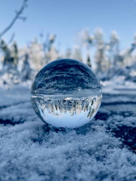 istock Frozen winter beauty trough crystal ball 1957214212