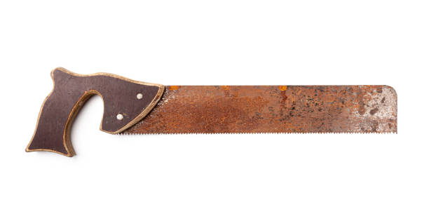 istock Vintage hand saw isolated on white background. 1957215817