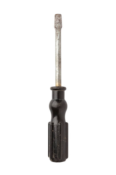 istock Old scratched screwdriver isolated on white background. 1957216879