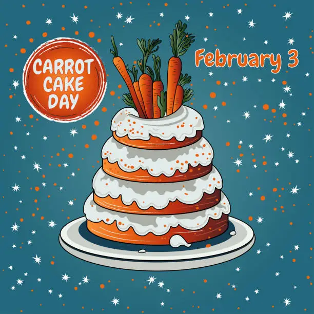 Vector illustration of National Carrot Cake Day vector illustration