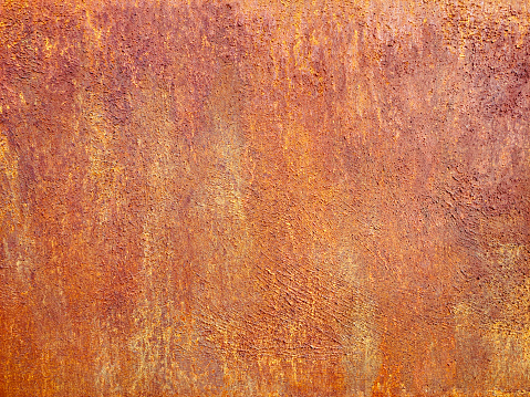 Rusty metal stain texture on concrete wall for old industry building background