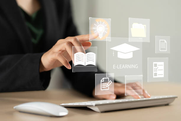 istock Concept of Online education. man use Online education training and e-learning 1957281780