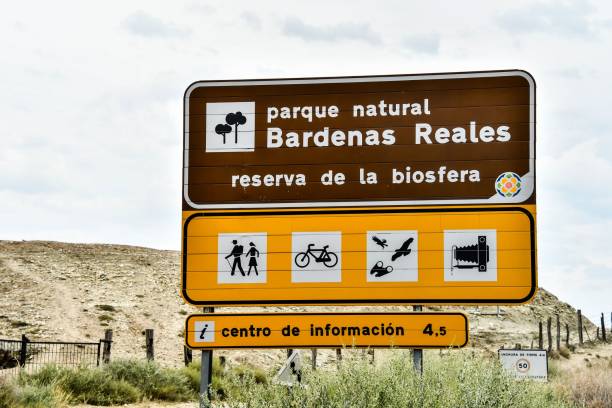 spanish landscape view of european countryside rural area in bardenas reales desert park north spain. - 6006 stock-fotos und bilder