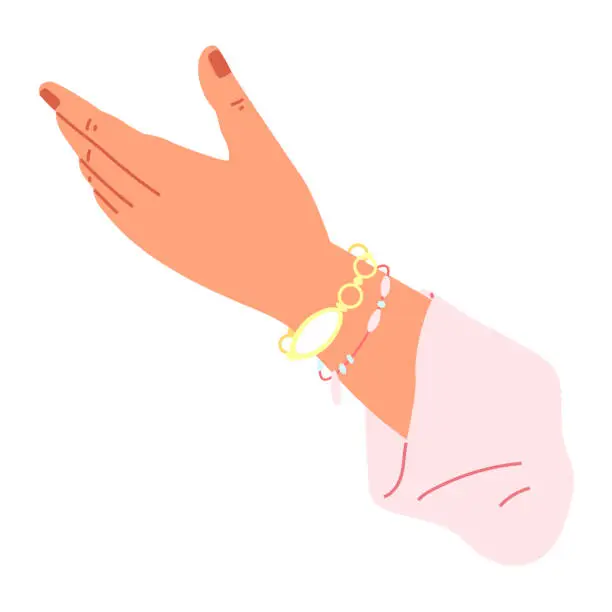 Vector illustration of Hands pose. The expression on performers face mirrored movements their fingers