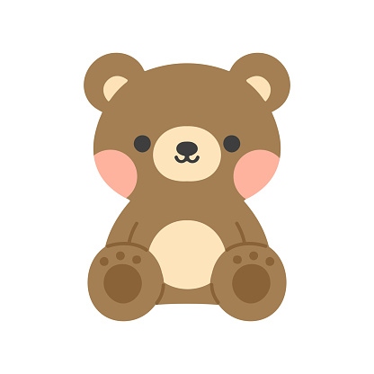 cartoon cute bear brown flat teddy