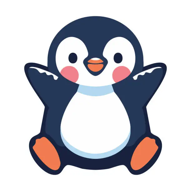 Vector illustration of Cute smiling penguin cartoon vector