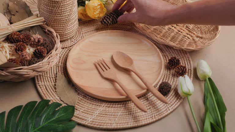 utensil , wood , rattan , container made of rattan