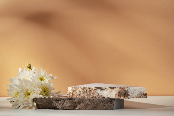 istock Stone display mockup for advertising against beige background 1957407217