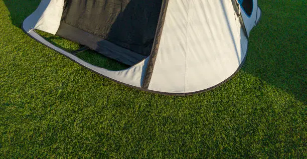 Photo of Iglu tents installed on artificial grass