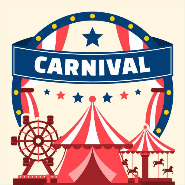 Vector illustration of Carnival Banner Theme Vector Design