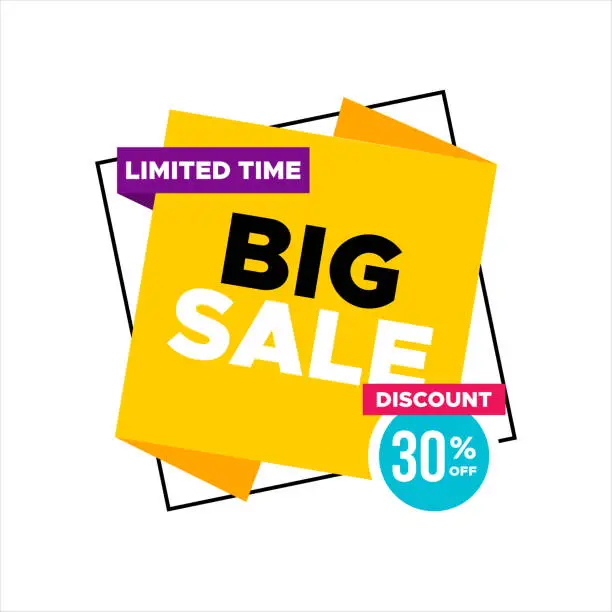 Vector illustration of Discount Sale Banner Vector Design