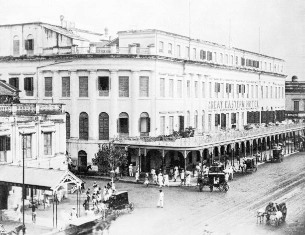 istock People and landmarks of India in 1895: Great Eastern Hotel, Calcutta 1957432907