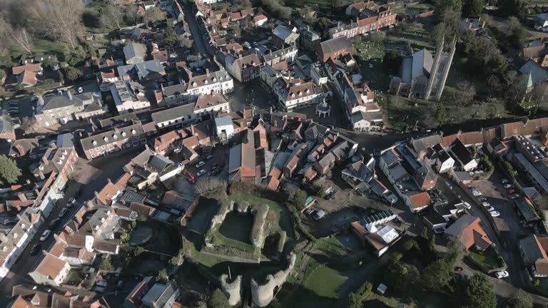 Bungay, Suffolk, and it's Norman Castle (dolly in)