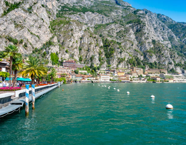 Sunny scenery around Limone sul Garda, a town and comune located at the Lake Garda in Northern Italy