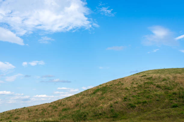 istock Summer mountain green grass and blue sky white clouds landscape 1957538579
