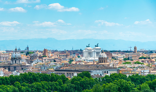 A view of Rome as seen from Trasteverde.